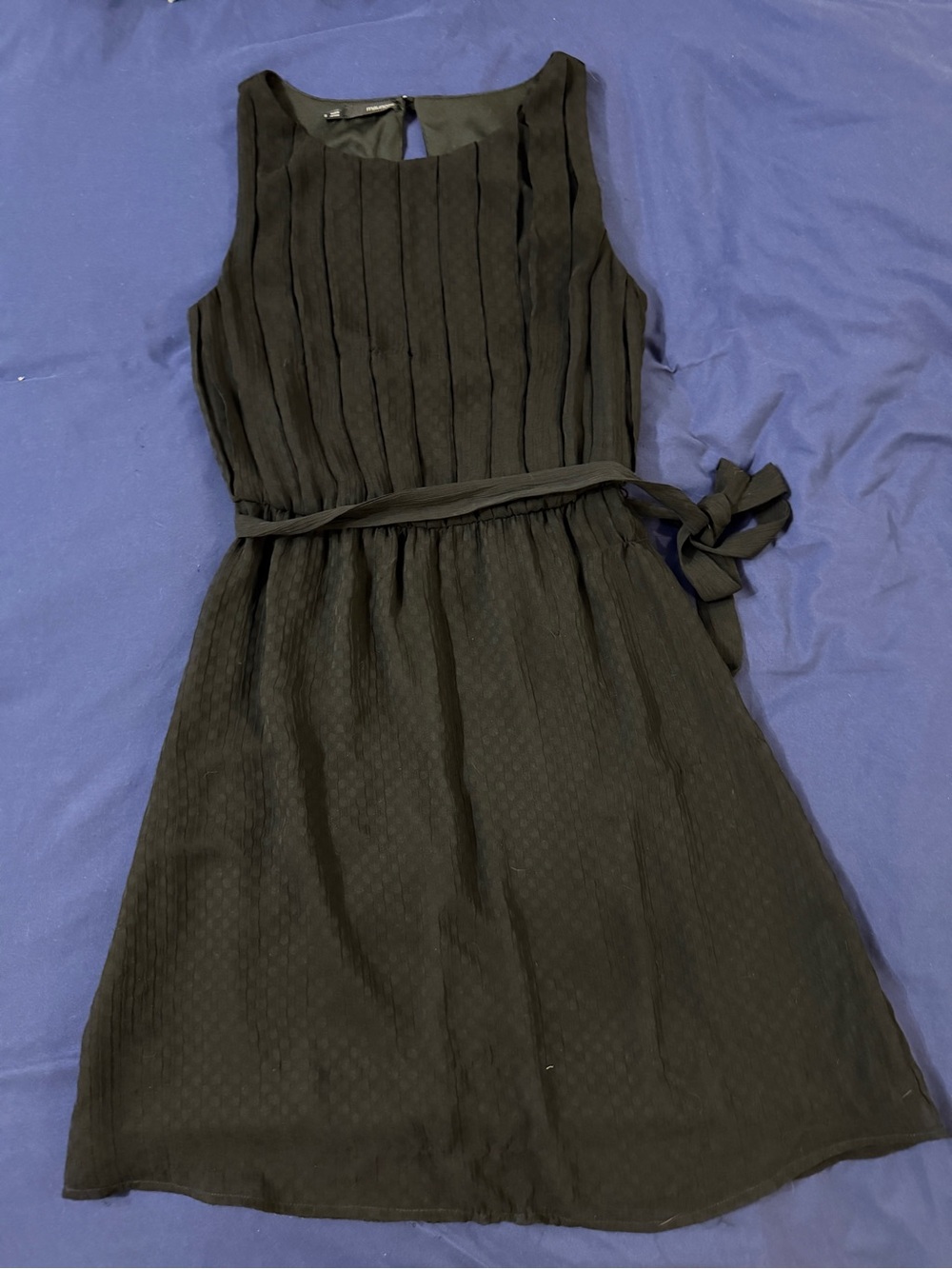 Maurices Black Sleeveless Tie-Waist Mini Dress